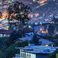 hollywood hills homes at night hdr