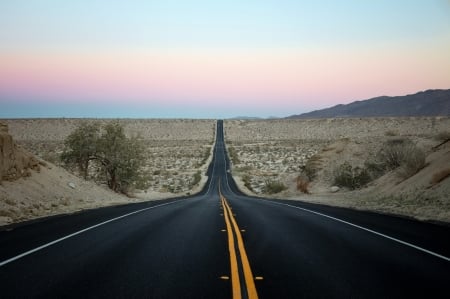 Long Road - road, long, desert, beautiful