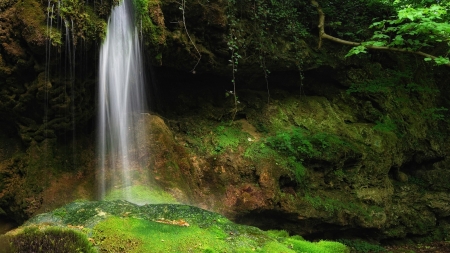 Waterfall - water, nature, flora, Waterfall