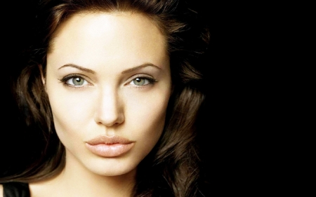 Angelina Jolie - beauty, woman, angelina jolie, face, girl, black