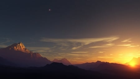 Mountain Range - range, nature, landscape, beauty, earth, mountain, sky