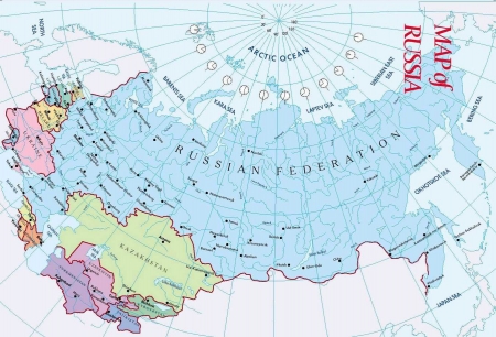 Map Of Russia - information, infographic, russia, educational, detailed, north east, europe, map