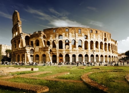 The Colosseum - Rome, The Colosseum, historical, amphitheatre, ancient, Italy, Colosseum, battle ground, Roman