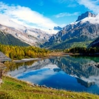 landscape with mountain and lake