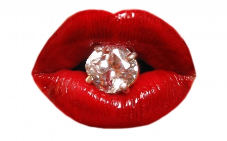 Precious red - white, mouth, woman, diamond, precious, lips, lipstick, red