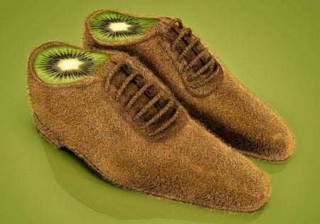 Kiwi shoes - shoes, fantasy, funny, green, brown, fruit, creative, kiwi