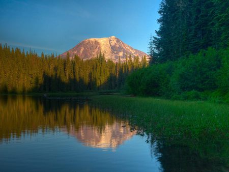 Lake reflections - lake, landscape, mountain