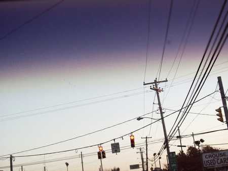 The City Sky - faded, sky, street, light, stop, city, gray