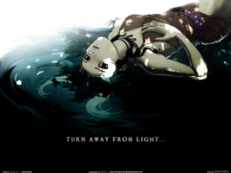 turn away - anime, girl, dark, turn away