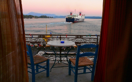 	Balcony with a view - ship, view, balcony