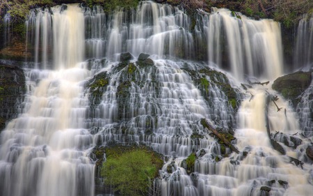 wonderful landscape - waterfalls, mountain