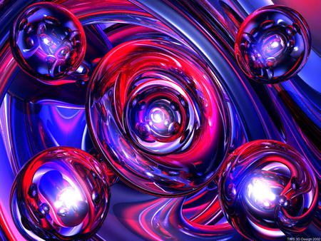 Red & Bleu - red, 3d, abstract, blue