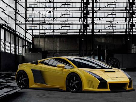 Lamborghini gallardo - tuned, yellow, lambo