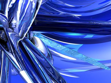 Blue Waterfalls - 3d, abstract, blue