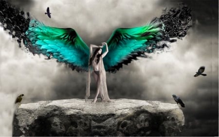 Spreading Her Wings - Beautiful, Magical, wings, Fantasy, angel