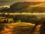 magical morning time over a valley hdr