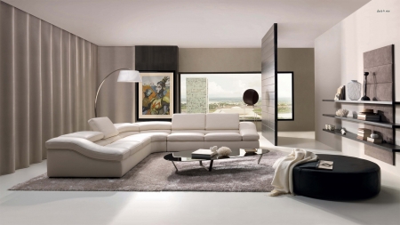 simplistic living room - picture, table, lamp, tv, lounge