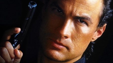 Steven Seagal - Steven Seagal, actor, gun, face, man