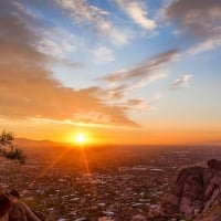 Sunset over Phoenix, Camelback Mountain, Arizona