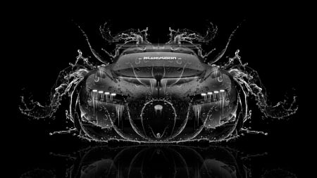 black water car by blue's - effect, black, car, dark