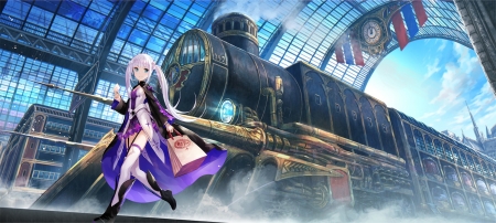 Kagami Sakimori - novel, train, fantasy, fuji choko, girl, orginal, art