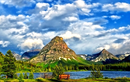 Mountain Scenery - nature, sky, lake, mountain