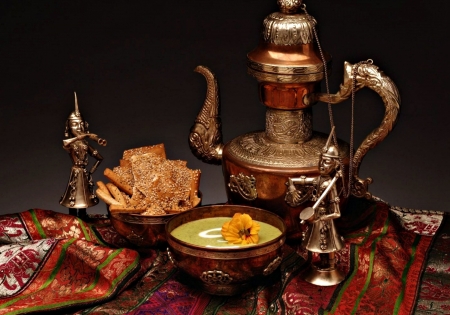 â™¥ - teapot, bowl, tea, oriental, food, deco