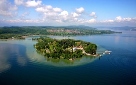 Lake Constance - nature, ocean, lake, landscape, lake constance, island, water