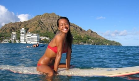 serfboard - serfboard, ocean, water, woman