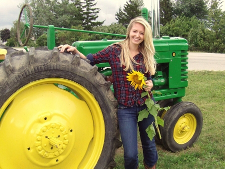 Cowgirl Life.. - fun, female, boots, fashion, western, barns, cowgirl, style, sunflower, women, saddles, models, girls, outdoors, john deere, blondes, ranch, tractor