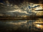 storm clouds above the lake