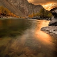 burning sunset reflection