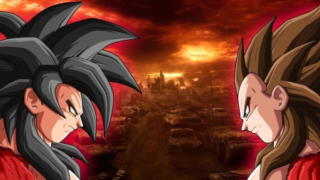 DBZ - Super Saiyan 4 Goku & Vegeta - TV, Dragon Ball, Dragon Ball Z, Dragon Ball GT, Anime, Characters, series, Japanese, Super Saiyan, DBZ, SSJ4, Show, Goku, Vegeta, TV Series