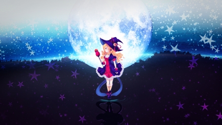 Fire Witch Moonlight Sorrow TinyWars - anime abstract, anime background, tinywars, anime wallpaper