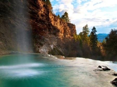 Beautiful Cascade - trees, nature, waterfall, cascade, forest, mountains