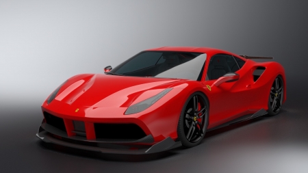 788 hp Ferrari 488 GTB - ferrari, black wheels, red, sports car