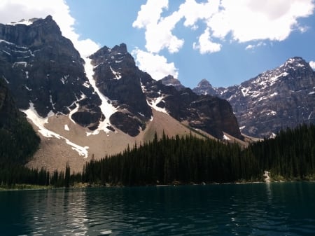 Alberta Lake - lake, mountains, banff, water, canada, rockies, nature, albert