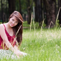 beautiful girl in the grass