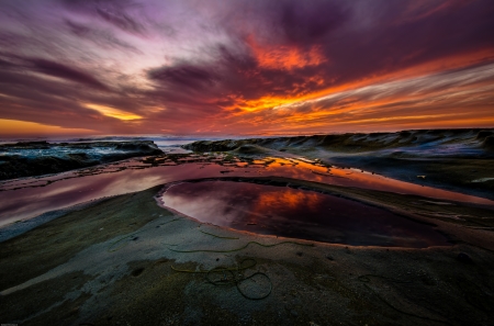 Hospital Reef, La Jolla, California - clouds, sunset, sea, colors, sky