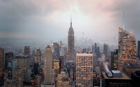 New York Skyscrapers - scenery, beautiful, USA, photography, photo, cityscape, architecture, wide screen, skyscrapers, New York