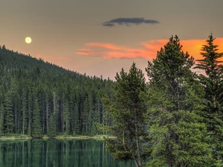 Banff National Park,Canada - clouds, trees, nature, lake, forest, park