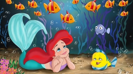 little mermaid - ocean, mermaid, fish, ariel