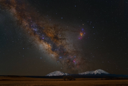 Milky Way Over the Spanish Peaks - nature, fun, stars, cool, galaxy, mountains, space