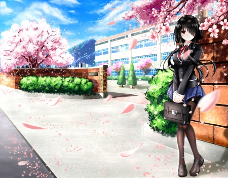 Anime Girl - anime, cute, girl, trees