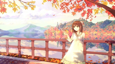 Anime Girl - girl, cute, anime, tree