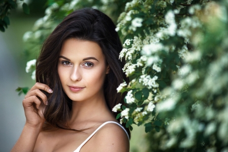 Pretty Face - flowers, face, woman, model