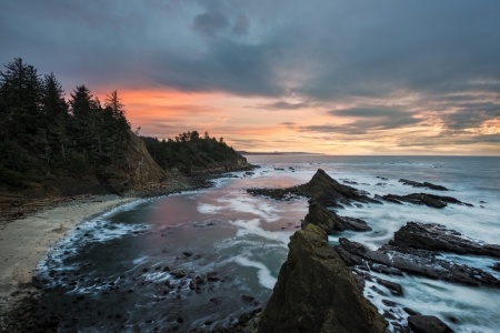 Cape Arago, Oregon - sky, clouds, colors, sea, rocks