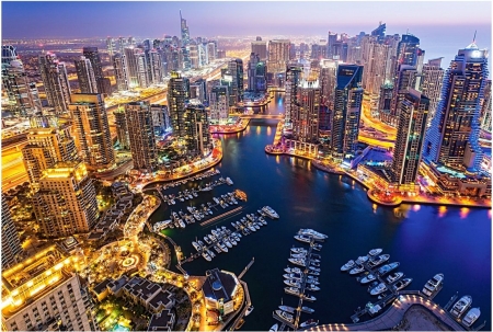 Dubai at Night - city, arabian, gulf, houses