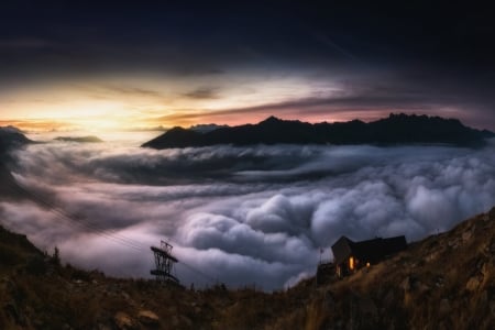 Amazing Fog - clouds, nature, fog, mountain