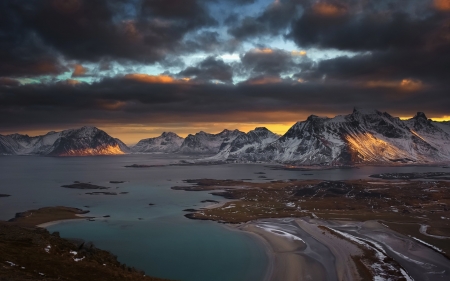 Beautiful View - nature, mountains, sunset, cloud